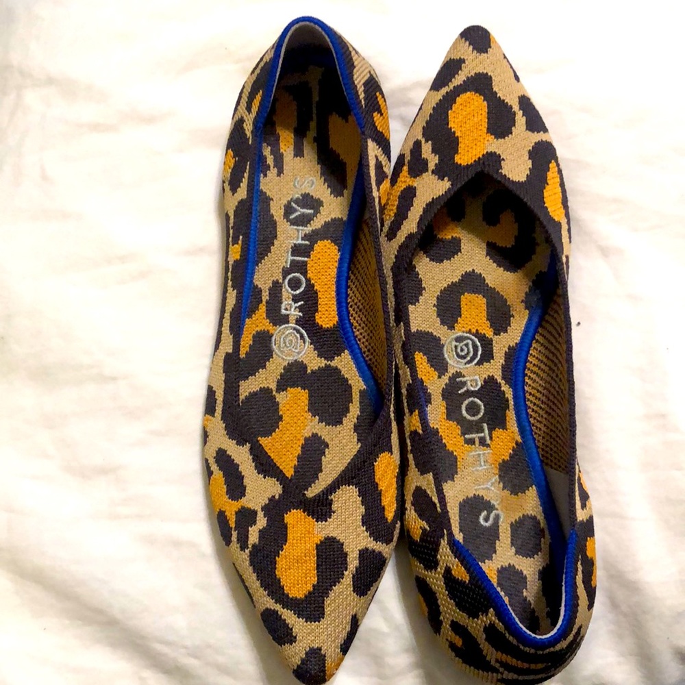 Rothy’s slip on in animal print , never used.